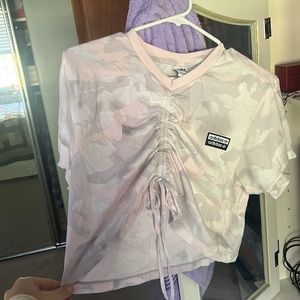 Adidas cropped drawstring shirt